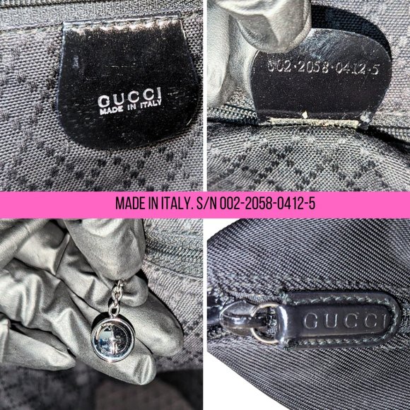 Gucci Large Black Nylon Bamboo Zip Tote Bag 002-2058-0412-5 - Picture 10 of 14